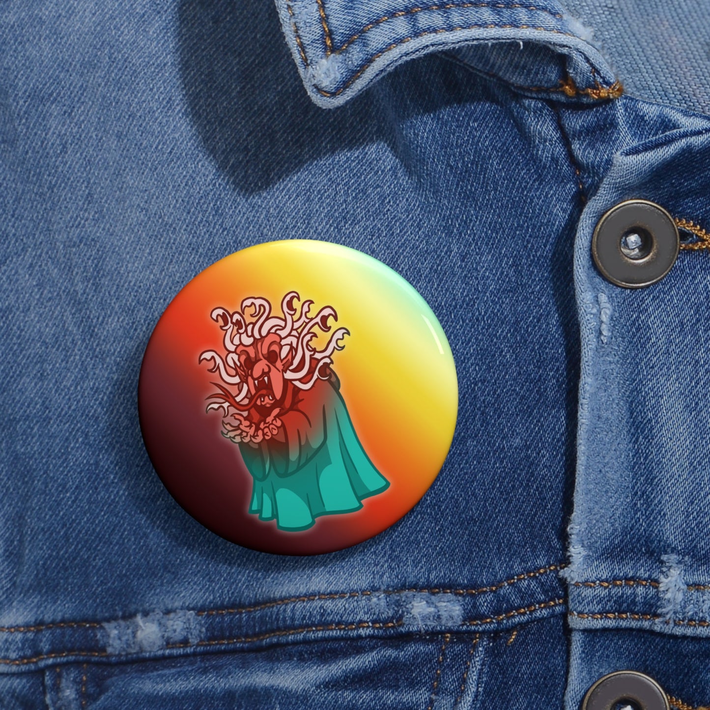Demonic Beggar Pin Button