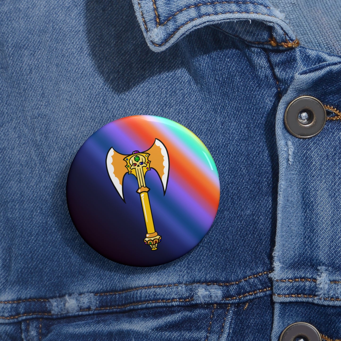 Gilded Axe of Greed Pin Button