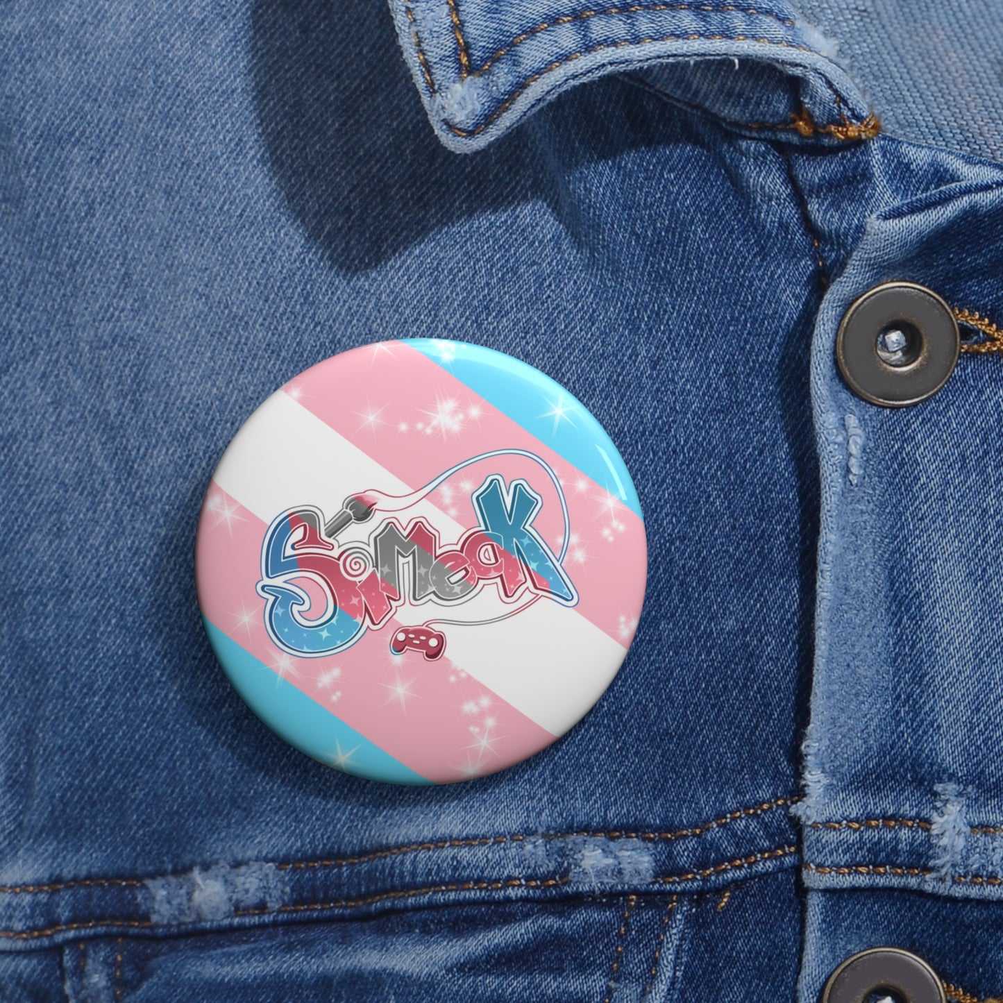 Simeck Trans Pride Pin Button
