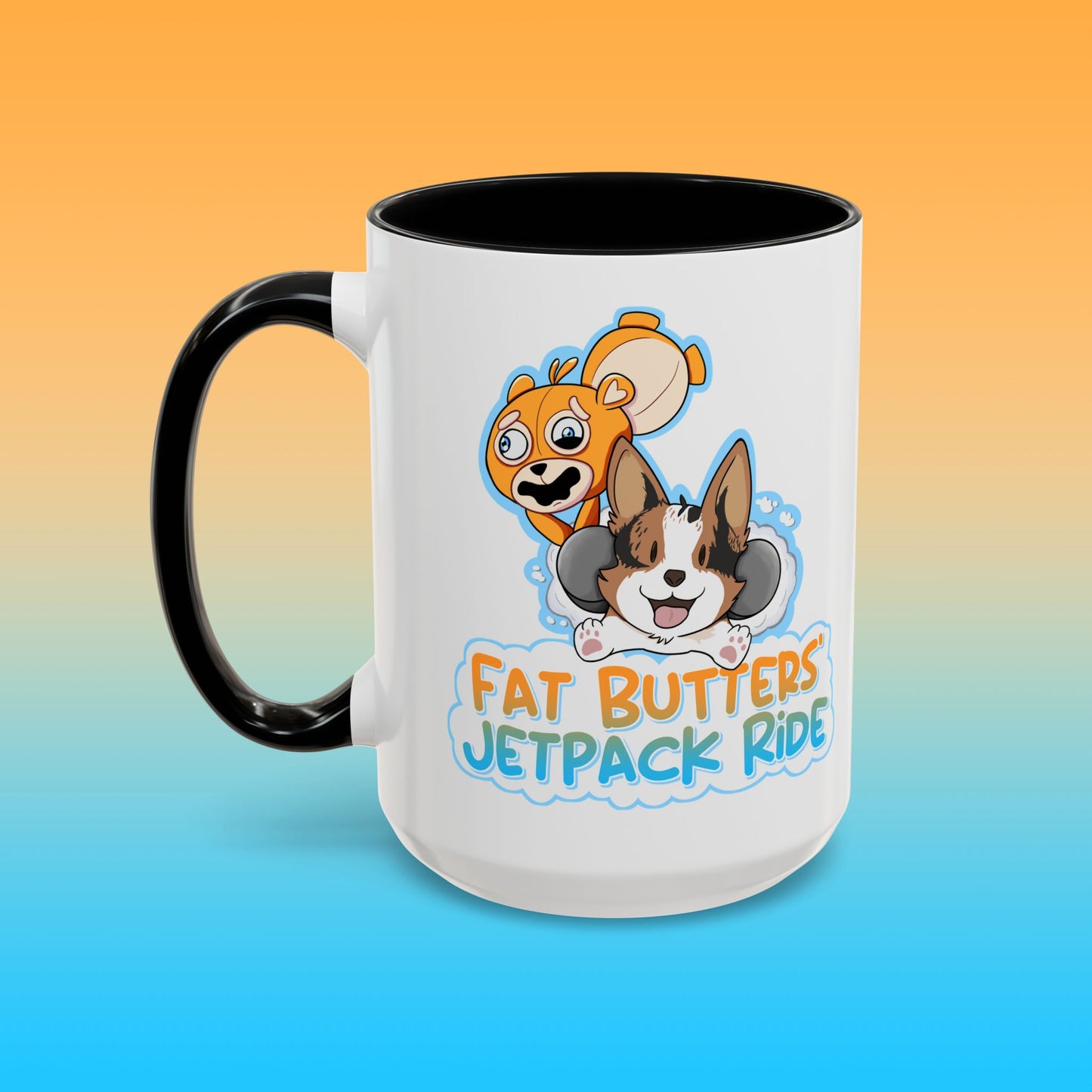 Fat Butters White Accent Mug