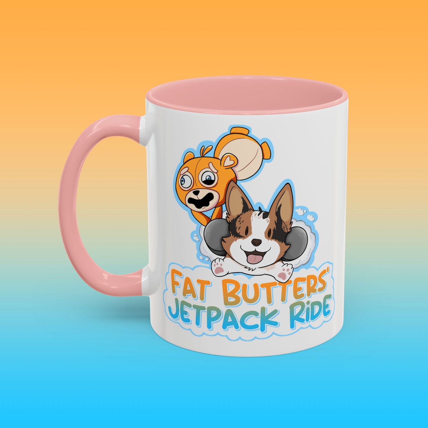 Fat Butters White Accent Mug