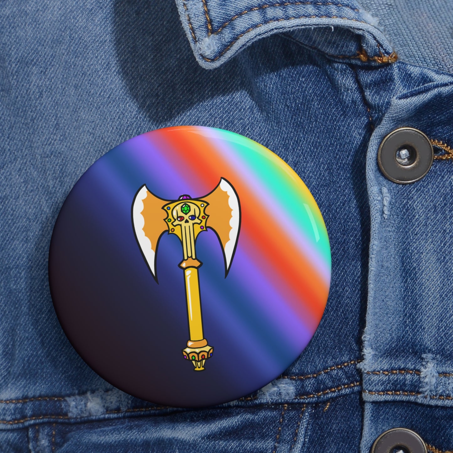 Gilded Axe of Greed Pin Button