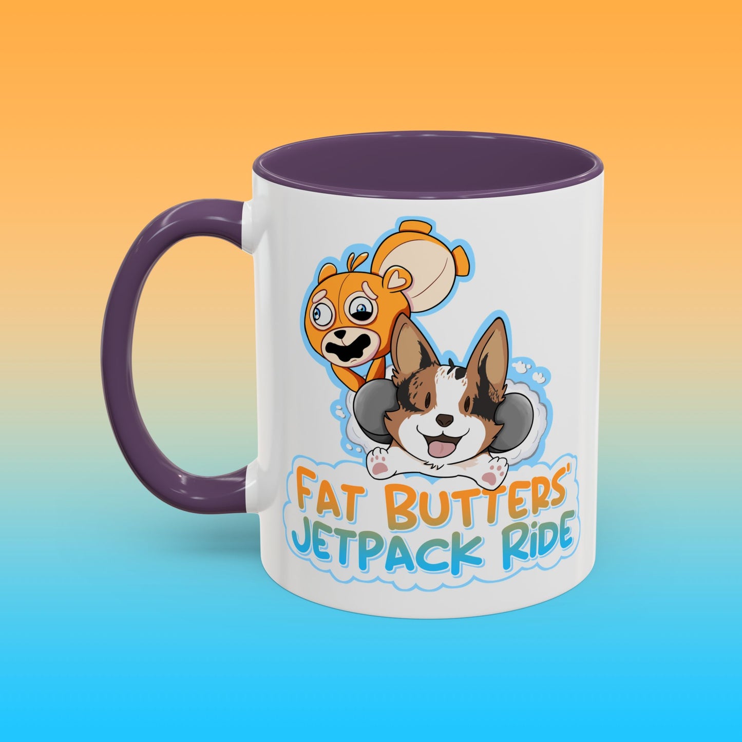 Fat Butters White Accent Mug