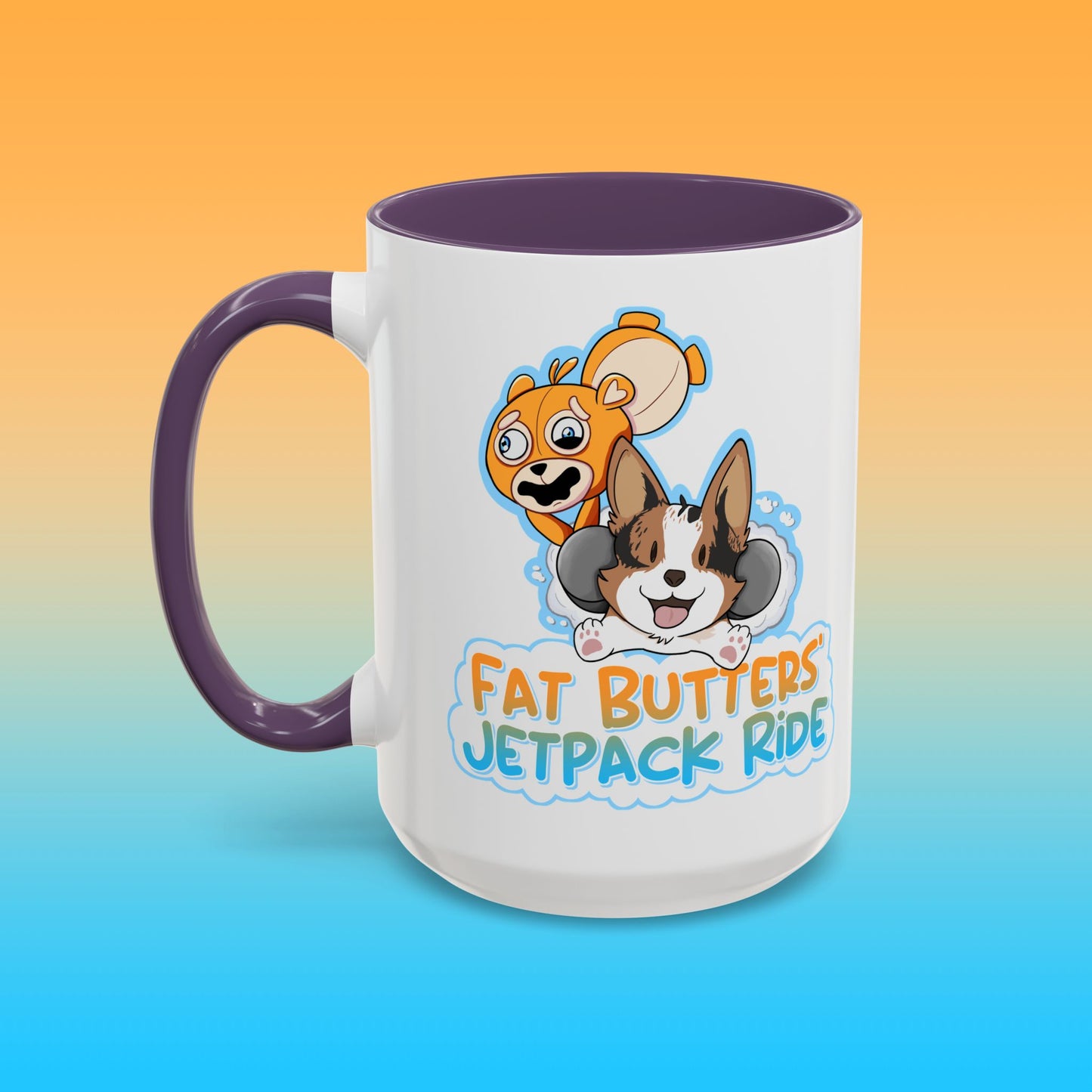 Fat Butters White Accent Mug