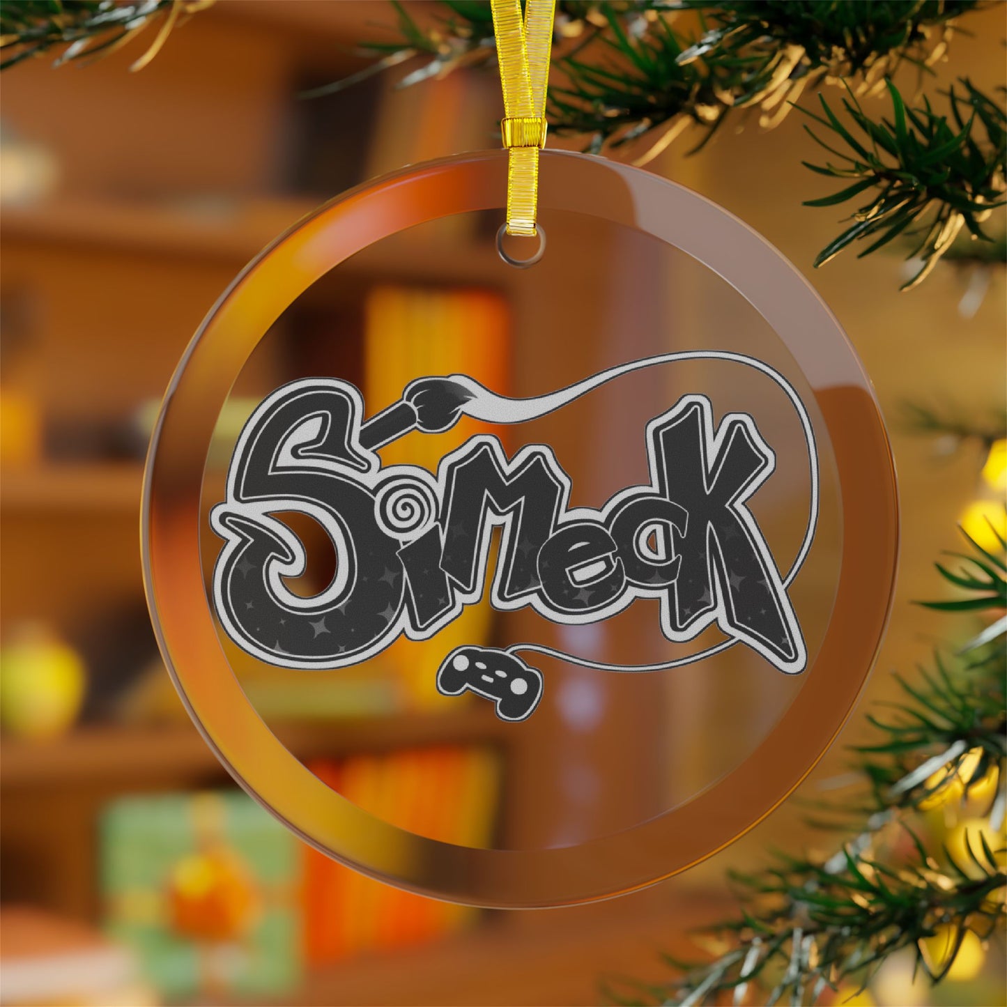 Simeck Black Glass Ornament