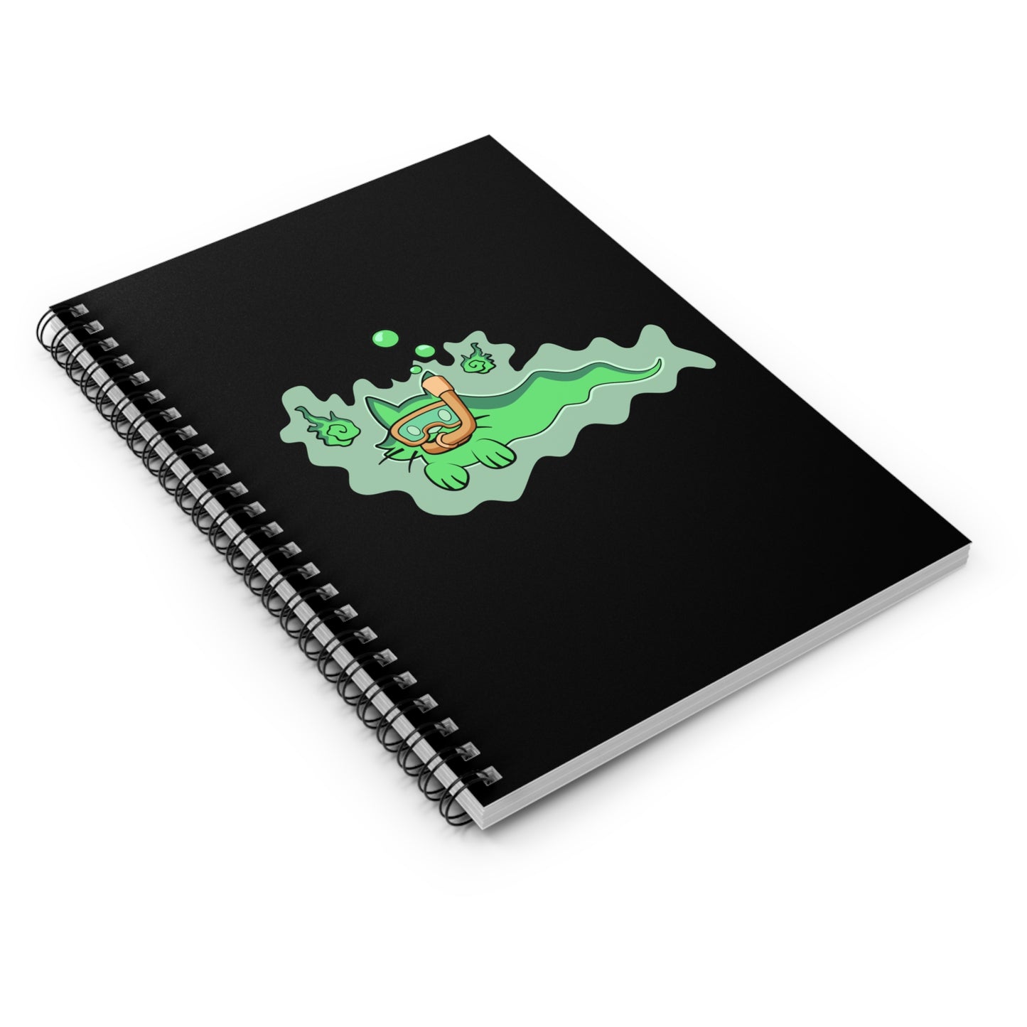 Monster Mall Ghost Kitty Spiral Notebook - Black