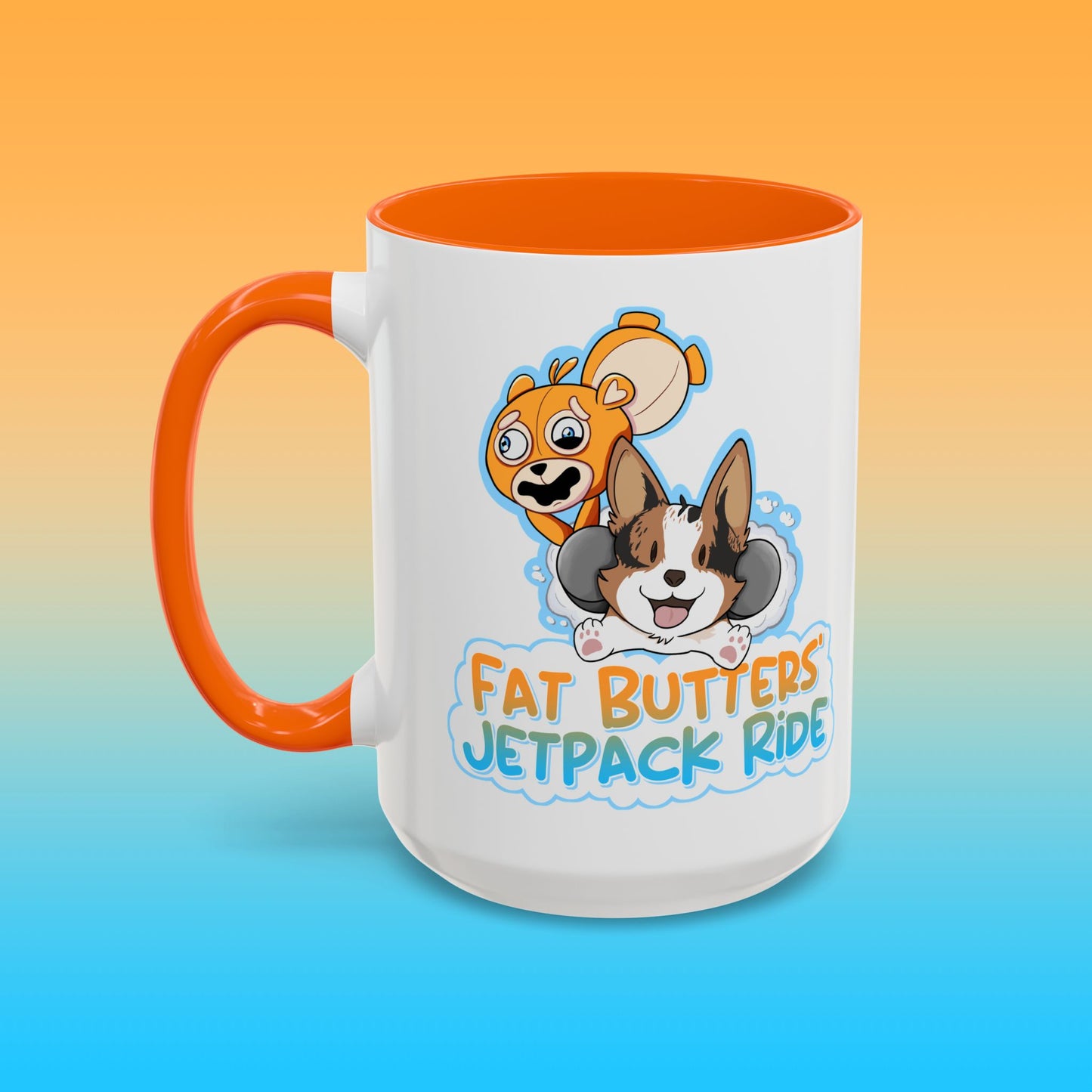 Fat Butters White Accent Mug