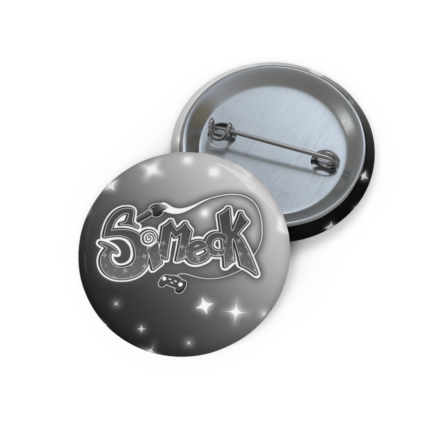 Simeck Black & White Pin Button