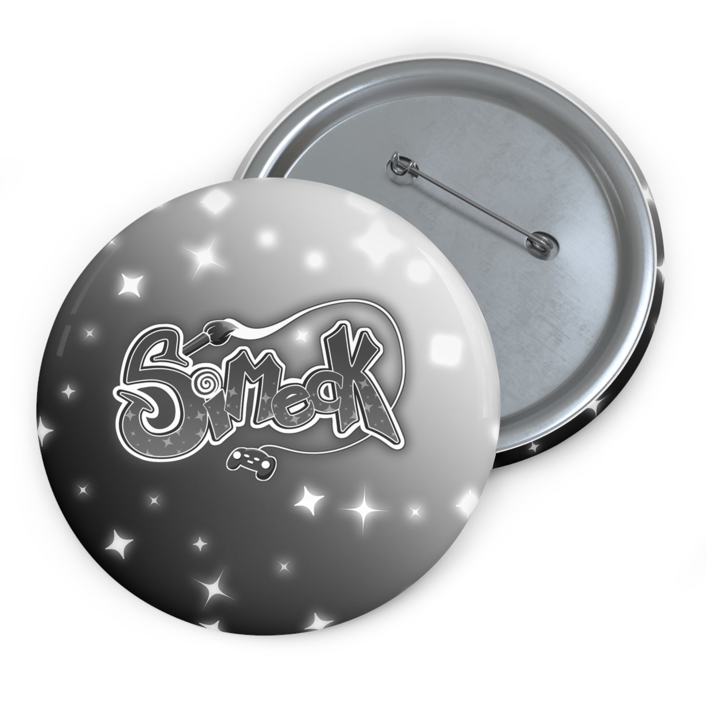 Simeck Black & White Pin Button