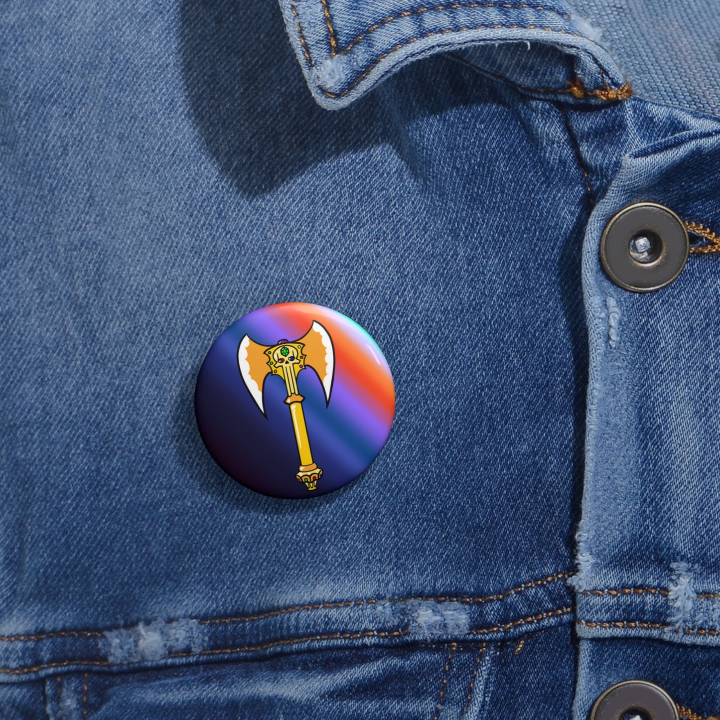 Gilded Axe of Greed Pin Button