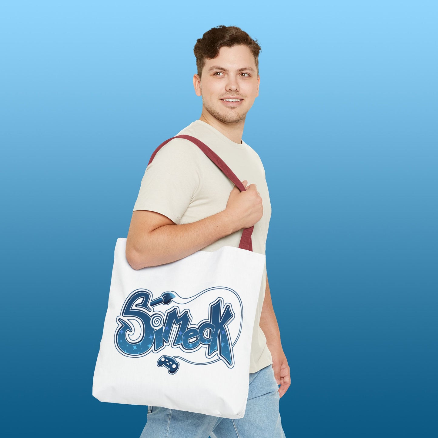 Simeck Blue Tote Bag