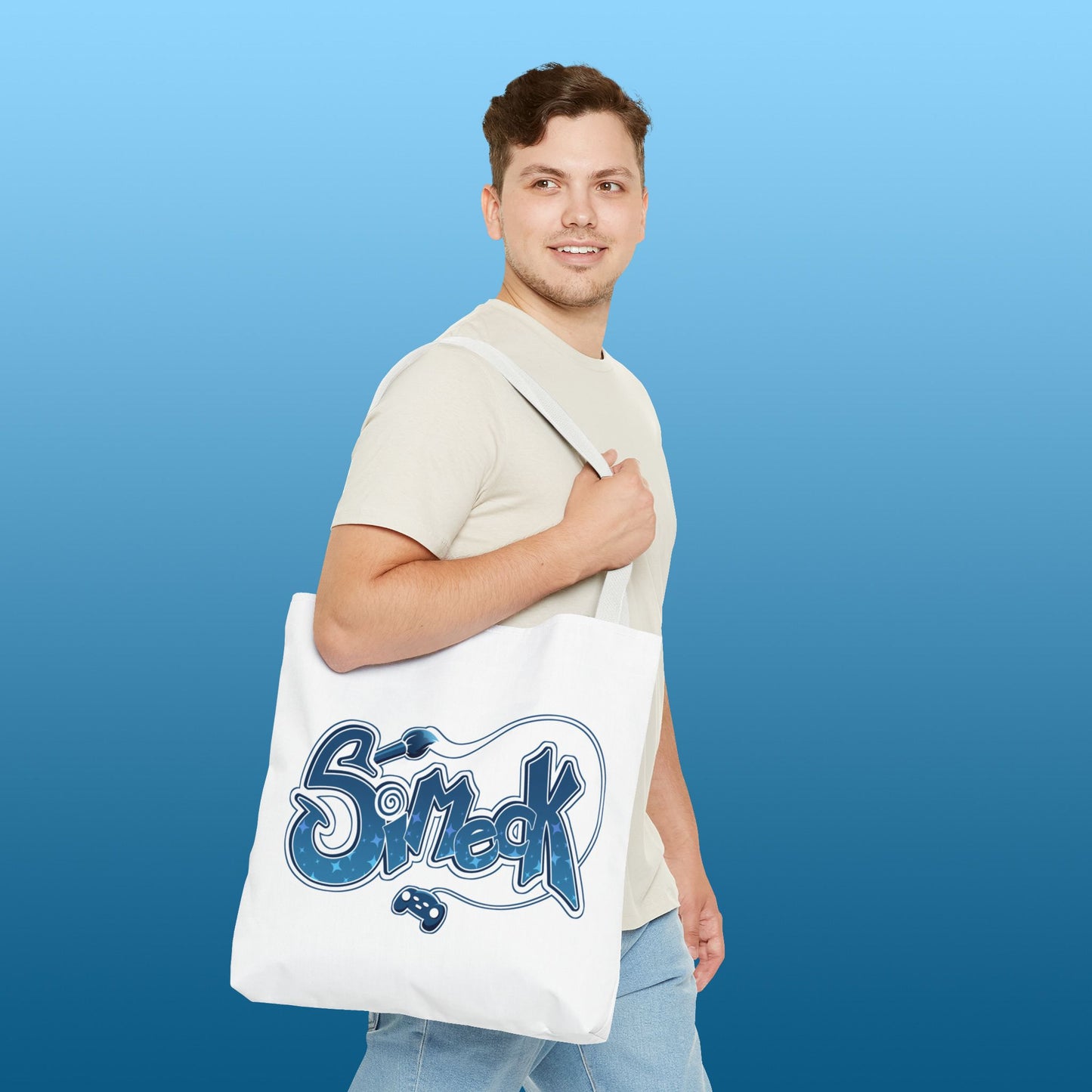 Simeck Blue Tote Bag