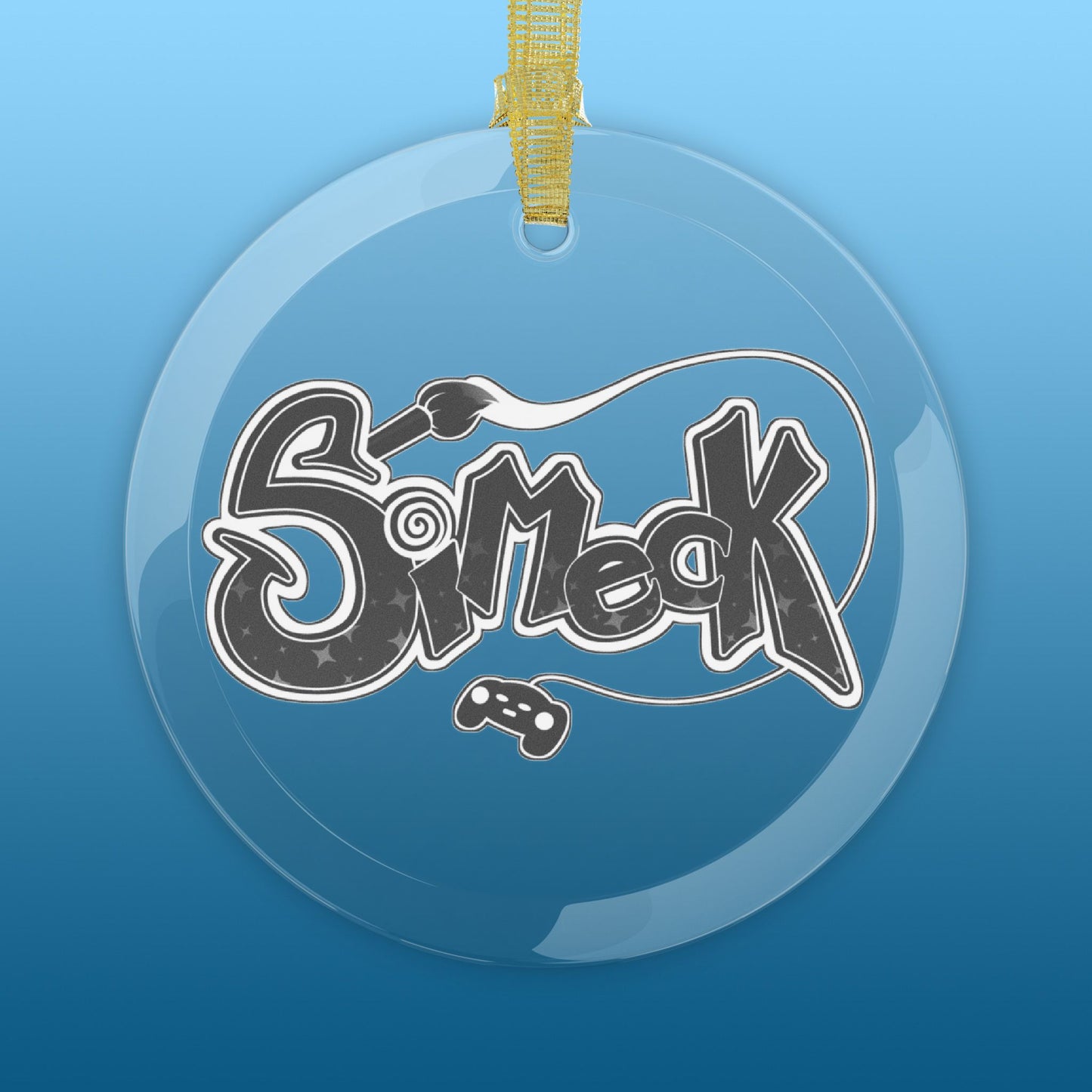 Simeck Black Glass Ornament
