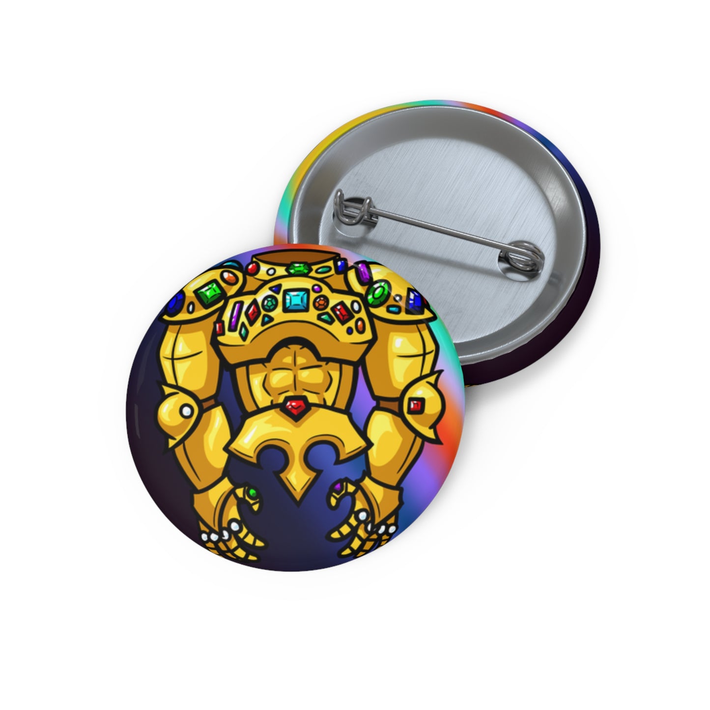 Gilded Mail of Greed Pin Button