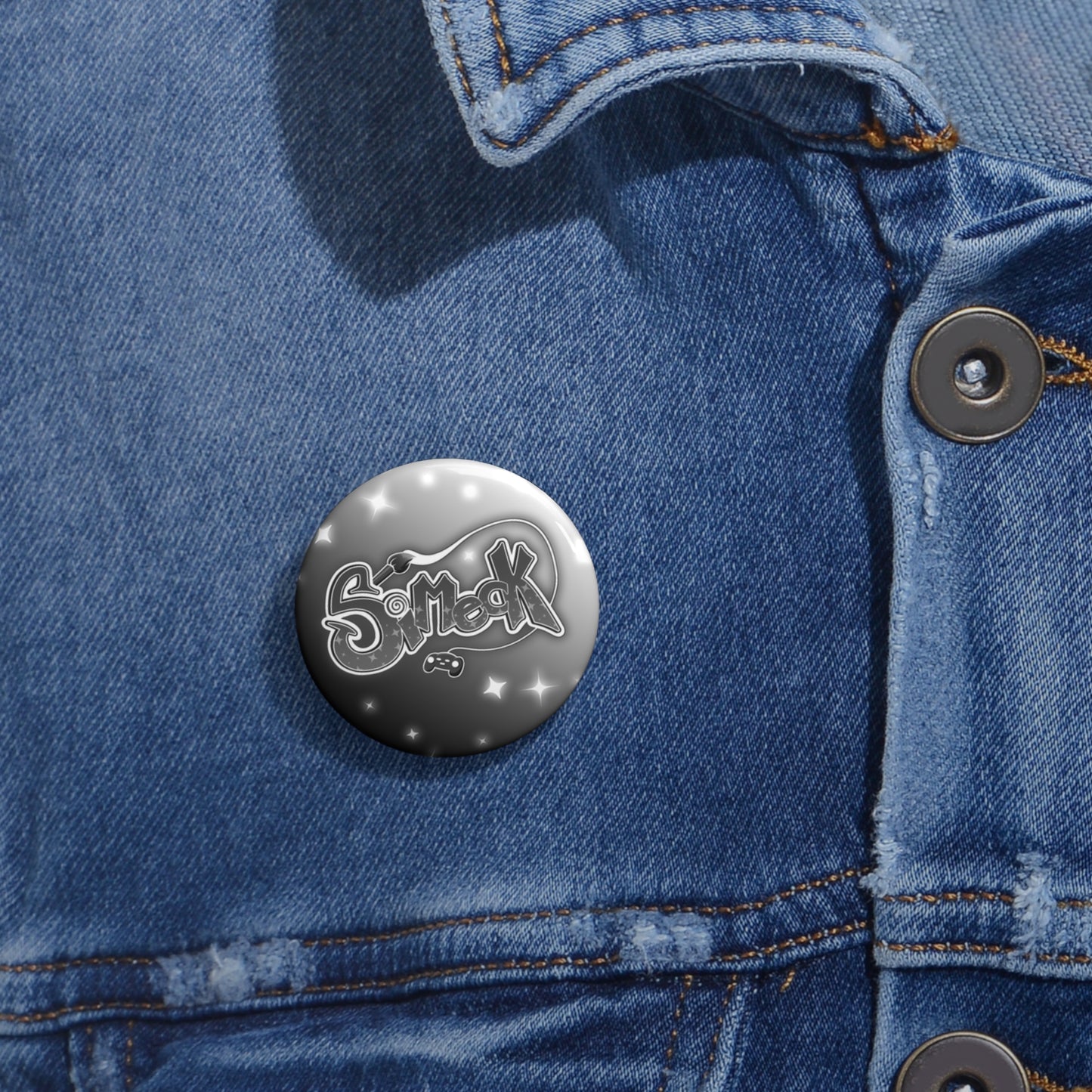 Simeck Black & White Pin Button