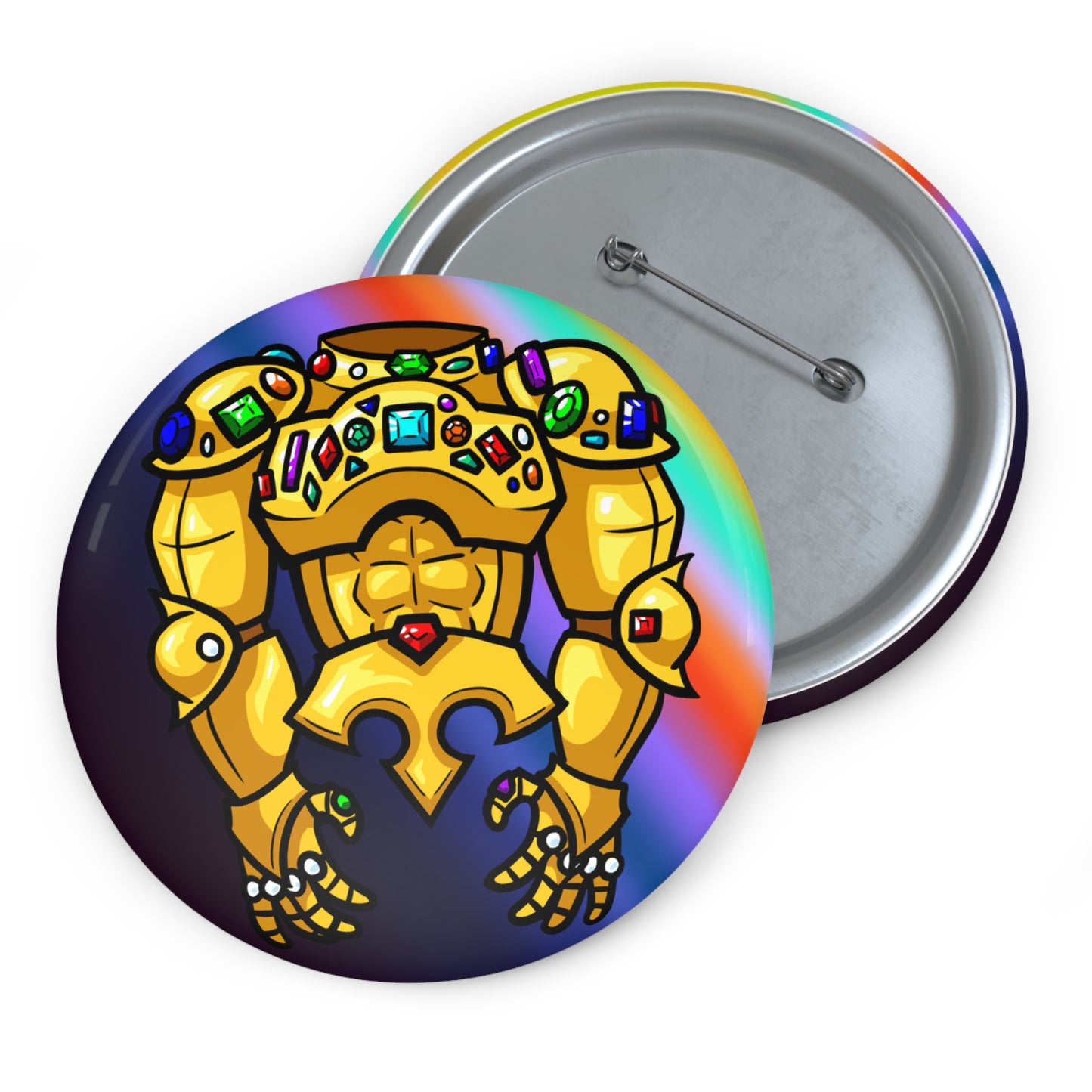 Gilded Mail of Greed Pin Button