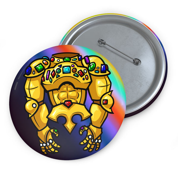 Gilded Mail of Greed Pin Button