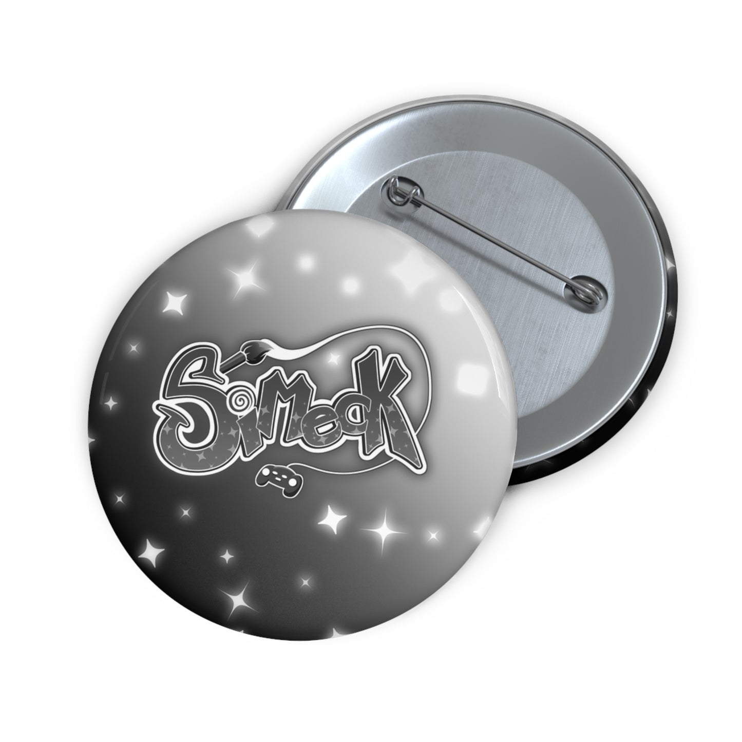 Simeck Black & White Pin Button