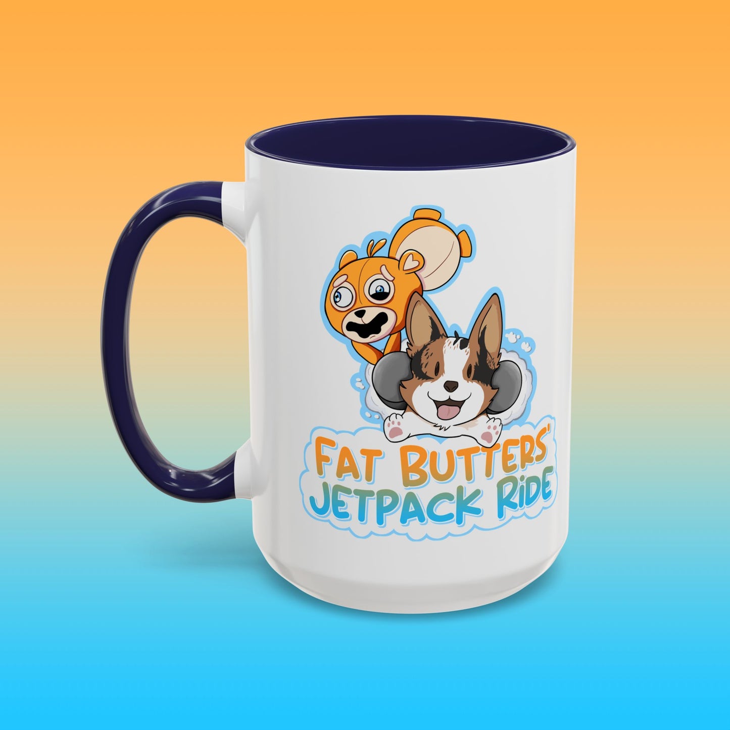 Fat Butters White Accent Mug