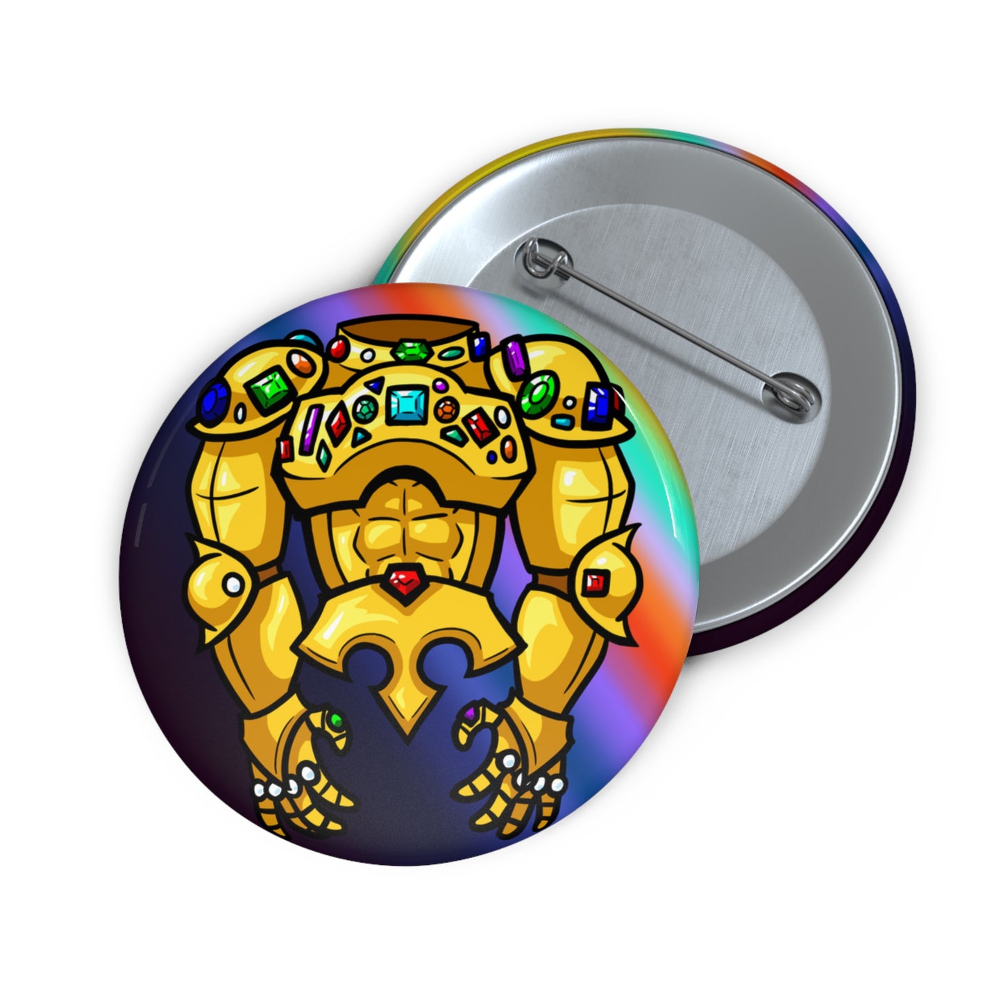 Gilded Mail of Greed Pin Button