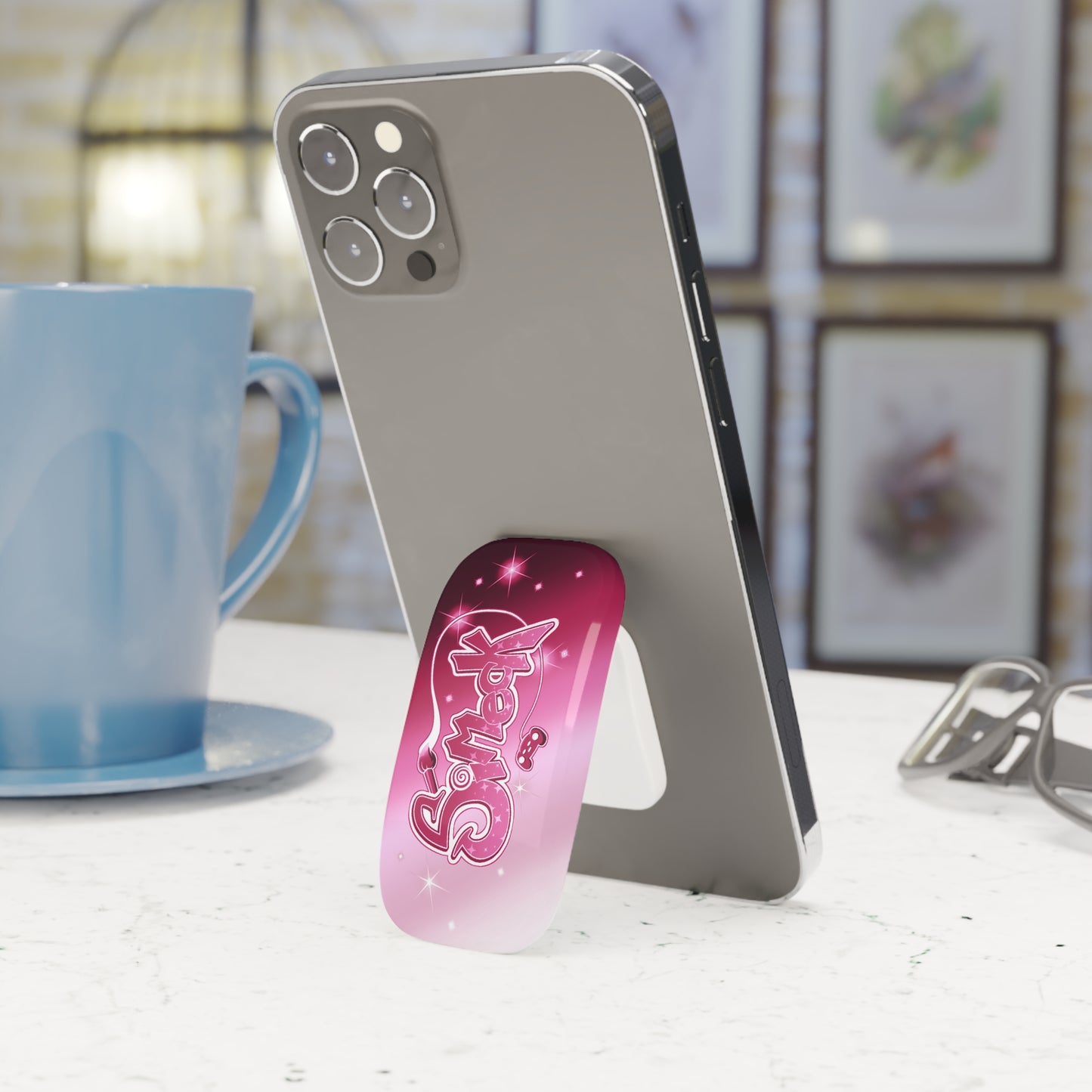 Simeck Pink Diamond Phone Click-On Grip